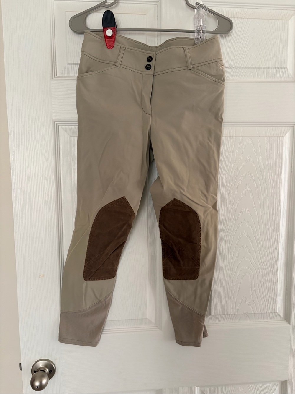 RJ Classic Breeches in Tan with Brown Knee Patches